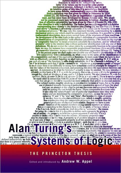 Cover for Alan Mathison Turing · Alan Turing's Systems of Logic: The Princeton Thesis (Hardcover Book) (2012)