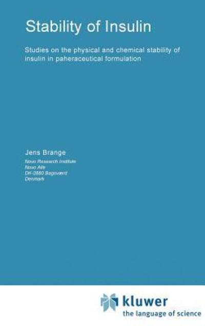 Cover for Jens Brange · Stability of Insulin (Hardcover Book) (1994)