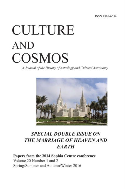 Cover for Culture and Cosmos Vol 20 1 and 2 (Paperback Book) (2017)