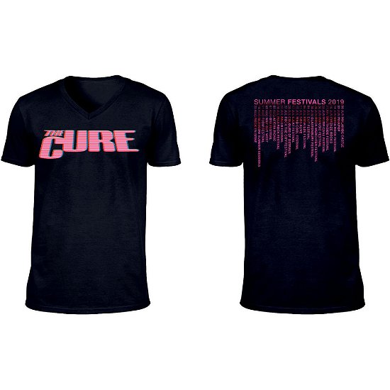 The Cure Unisex T-Shirt: Neon Logo (Ex-Tour & Back Print) - The Cure - Mercancía -  - 5056368616747 - 