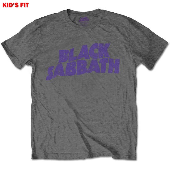 Black Sabbath Kids T-Shirt: Wavy Logo (13-14 Years) - Black Sabbath - Mercancía -  - 5056368632747 - 