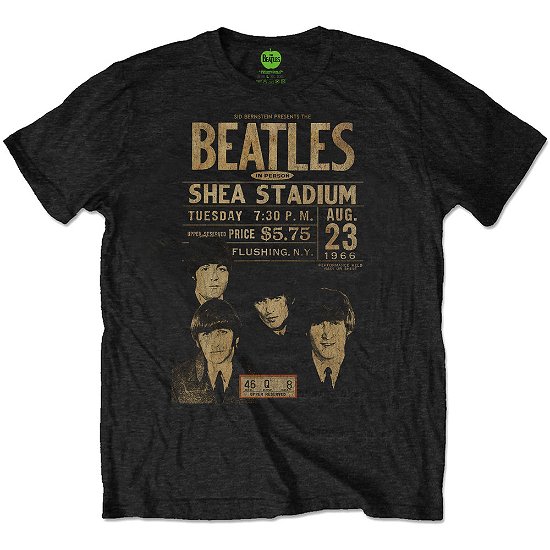 Cover for The Beatles · The Beatles Unisex T-Shirt: Shea '66 (Eco-Friendly) (T-shirt) [size S] [Black - Unisex edition]