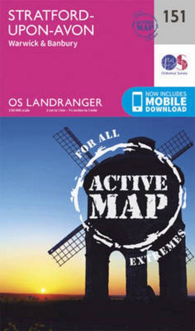 Cover for Ordnance Survey · Stratford-Upon-Avon, Warwick &amp; Banbury - OS Landranger Active Map (Kort) [February 2016 edition] (2016)