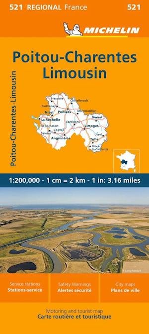 Michelin · Poitou-Charentes - Michelin Regional Map 521 (Kort) (2023)