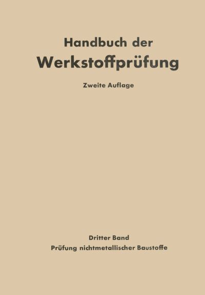 Cover for Alberti K. Alberti · Die Prufung nichtmetallischer Baustoffe (Paperback Book) (1957)