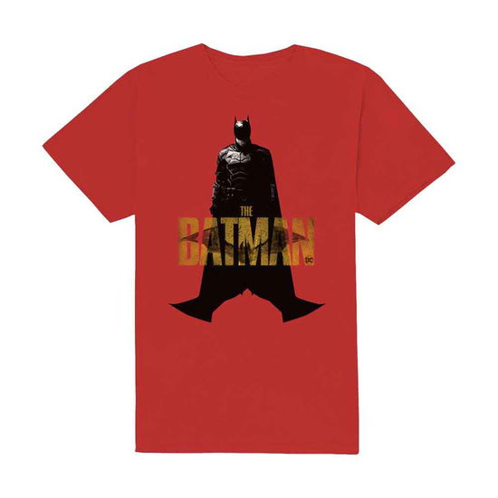 Cover for DC Comics · DC Comics Unisex T-Shirt: The Batman Yellow Text (Red) (T-shirt)