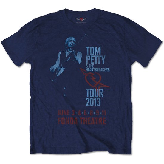 Cover for Tom Petty &amp; The Heartbreakers · Tom Petty &amp; The Heartbreakers Unisex T-Shirt: Fonda Theatre (Soft Hand Inks) (T-shirt) [size S] [Blue - Unisex edition]