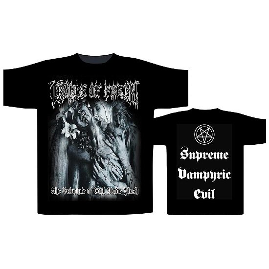 Cradle Of Filth Unisex T-Shirt: Supreme Vampiric Evil (Back Print) - Cradle Of Filth - Merchandise -  - 5056187746748 - 