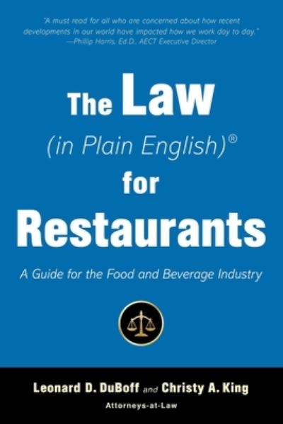 Cover for Leonard D. Duboff · The Law (in Plain English) for Restaurants (Paperback Book) (2021)