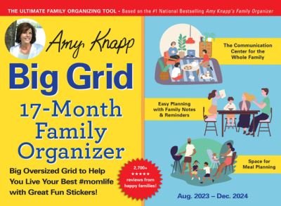 Cover for Sourcebooks · 2024 Amy Knapp's Big Grid Family Organizer Wall Calendar: August 2023 - December 2024 - Amy Knapp's Plan Your Life Calendars (Calendar) (2023)