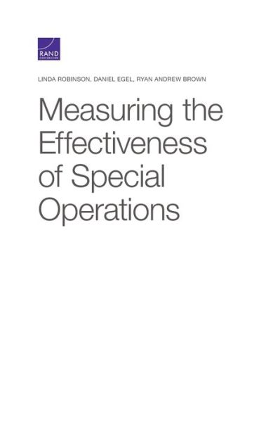 Cover for Linda Robinson · Measuring the Effectiveness of Special Operations (Paperback Book) (2019)