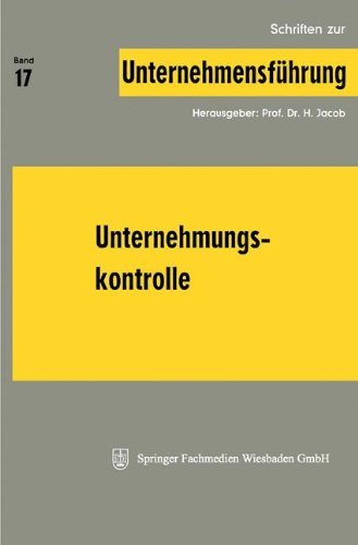 H. Jacob · Unternehmungskontrolle (Schriften Zur Unternehmensführung) (German Edition) (Paperback Book) [German, 1973 edition] (1973)