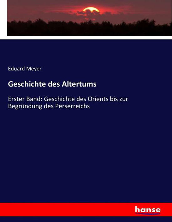 Cover for Meyer · Geschichte des Altertums (Book) (2021)