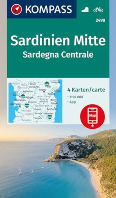 Kompass Wanderkarte: Sardinien Mitte, Kompass Bike & Wanderkarte 2498 - Mair-Dumont / Kompass - Kirjat - Kompass - 9783991540748 - maanantai 26. helmikuuta 2024