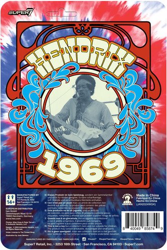 Jimi Hendrix Reaction Figures - Jimi Hendrix (Woodstock) - The Jimi Hendrix Experience - Merchandise - SUPER 7 - 0840049858749 - 1. Juni 2024