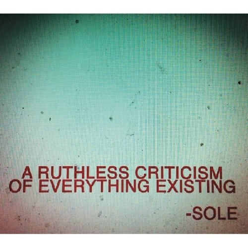 Cover for Sole · Ruthless Criticism of Everything Existing (CD) (2012)
