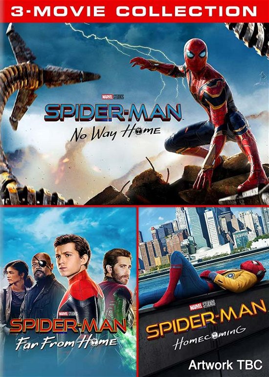 Cover for Spiderman Triple Home Coming Far · Spider-Man - Homecoming / Far from Home / No Way Home (DVD) (2022)