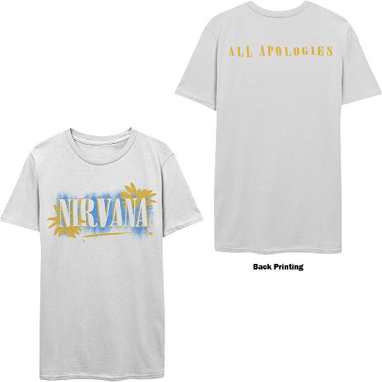 Nirvana Unisex T-Shirt: All Apologies (Back Print) - Nirvana - Mercancía - PHD - 5056012045749 - 5 de marzo de 2021