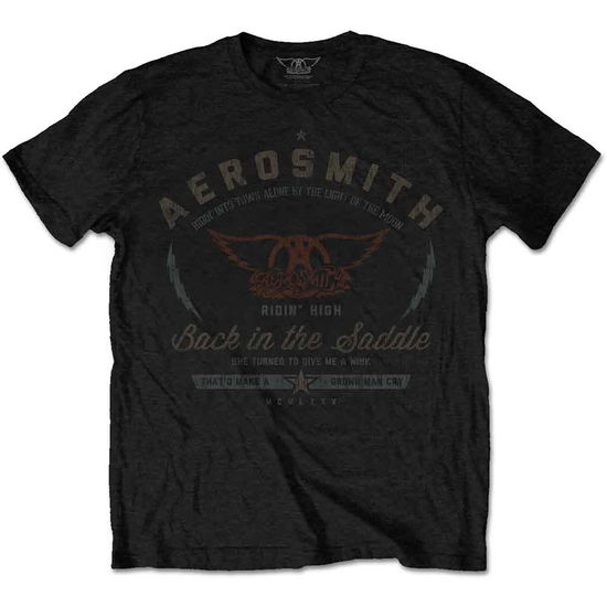 Aerosmith Unisex T-Shirt: Back in the Saddle - Aerosmith - Marchandise - Epic Rights - 5056170611749 - 