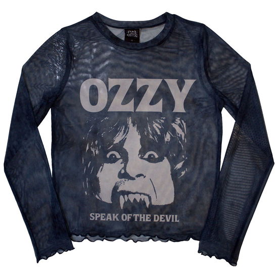 Cover for Ozzy Osbourne · Ozzy Osbourne Ladies Crop Top: Speak Of The Devil (Navy Blue) (Mesh) (XX-Small) (Bekleidung) [size XXS] (2024)