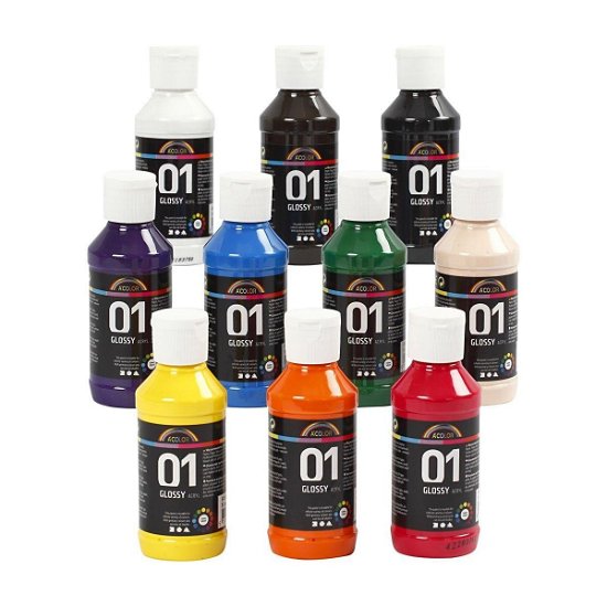 Cover for A-Color · A-Color Glossy Acrylic Paint - 10 Colours x 100ml (Toys)