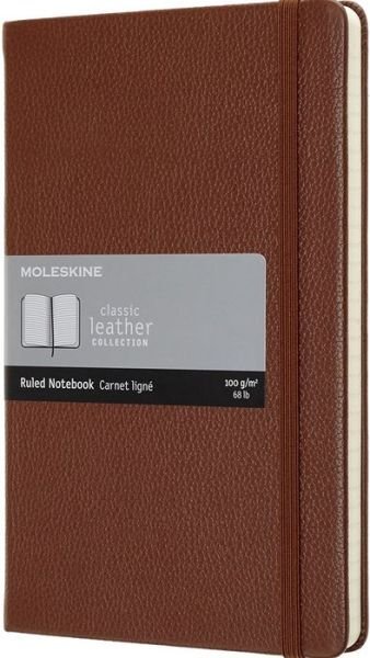 Cover for Moleskine · Moleskine Leather Notebook Large Ruled Hard Cover Sienna Brown (5 X 8.25) (Book) (2018)
