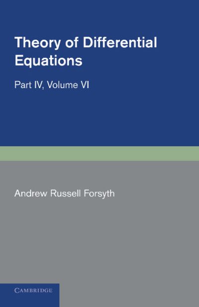 Cover for Andrew Russell Forsyth · Theory of Differential Equations: Partial Differential Equations - Theory of Differential Equations 6 Volume Set (Taschenbuch) (2012)