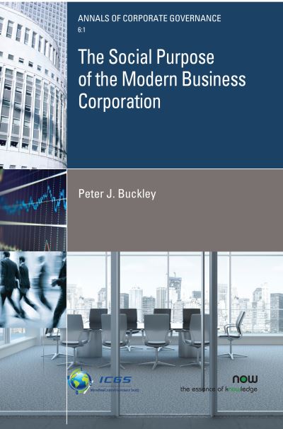 Cover for Peter J. Buckley · The Social Purpose of the Modern Business Corporation - Annals of Corporate Governance (Paperback Book) (2021)