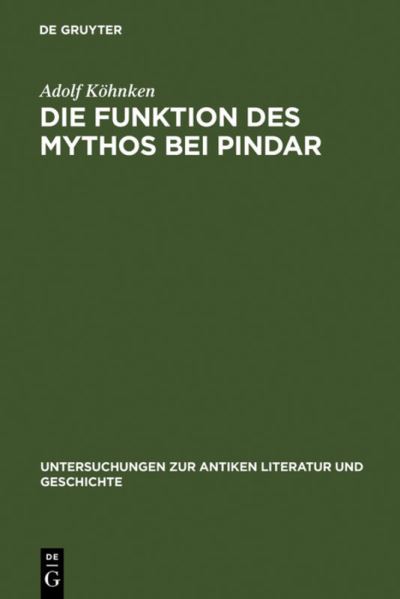 Cover for Köhnken · Die Funktion des Mythos bei Pin (Book) (1971)