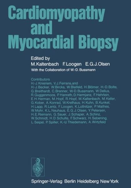 Cover for M Kaltenbach · Cardiomyopathy and Myocardial Biopsy (Pocketbok) [Softcover reprint of the original 1st ed. 1978 edition] (2011)