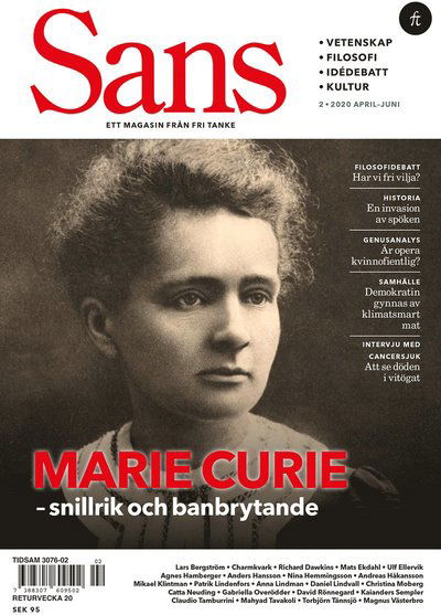 Cover for Sans nr 2/2020. Marie Curie, vidskepelse och den fri viljans vara eller icke vara (Book) (2020)