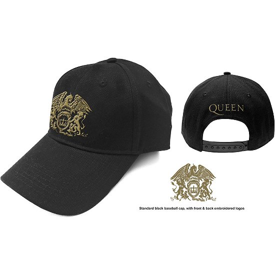 Cover for Queen · Queen Unisex Baseball Cap: Gold Classic Crest (CLOTHES) [Black - Unisex edition]