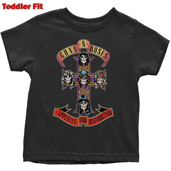 Cover for Guns N' Roses · Guns N' Roses Kids Toddler T-Shirt: Child O' Mine Rose (18 Months) (T-shirt) [size 1-2yrs] [Black - Kids edition]