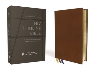 Cover for Zondervan · NIV, Thinline Bible, Premium Goatskin Leather, Brown, Premier Collection, Black Letter, Art Gilded Edges, Comfort Print (Skinnbok) (2022)