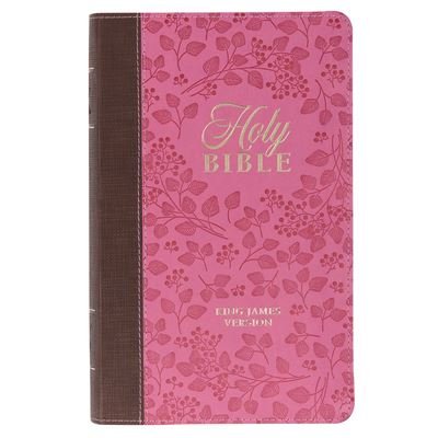 Cover for Christian Art Publishers · KJV Holy Bible, Giant Print Standard Size, Two-tone Pink Brown Faux Leather w/Thumb Index and Ribbon Marker, Red Letter, King James Version (Läderbok) (2021)