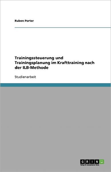 Cover for Porter · Trainingssteuerung und Trainings (Buch) [German edition] (2007)
