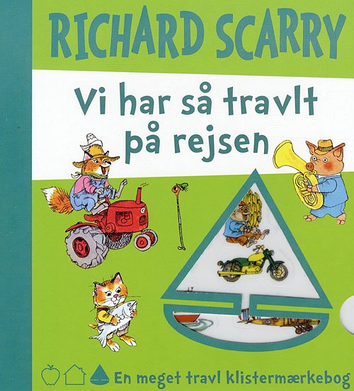 Cover for Richard Scarry · En meget travl klistermærkebog: Vi har så travlt på rejsen (Papbog) [1. udgave] (2007)