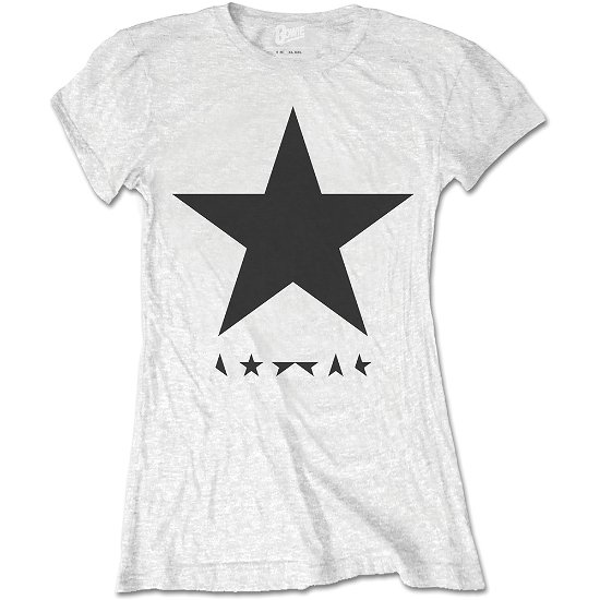 David Bowie Ladies T-Shirt: Blackstar (on White) - David Bowie - Merchandise - ROFF - 5055979931751 - 7. april 2016