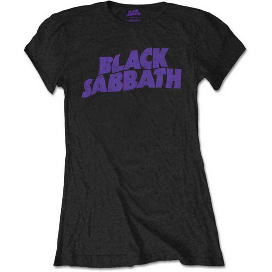 Black Sabbath Ladies T-Shirt: Wavy Logo Vintage (Retail Pack) - Black Sabbath - Koopwaar -  - 5056170661751 - 
