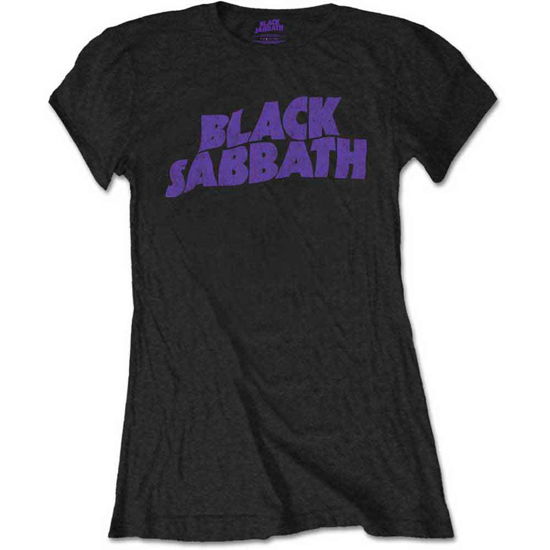 Black Sabbath Ladies T-Shirt: Wavy Logo Vintage (Retail Pack) - Black Sabbath - Mercancía -  - 5056170661751 - 