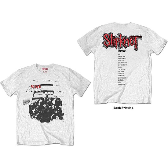 Cover for Slipknot · Slipknot Unisex T-Shirt: Iowa Track List (Back Print) (T-shirt) [size S] [White - Unisex edition]