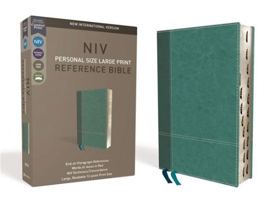 Cover for Zondervan · NIV, Personal Size Reference Bible, Large Print, Leathersoft, Teal, Red Letter, Thumb Indexed, Comfort Print (Imiteret Læderbog) (2018)