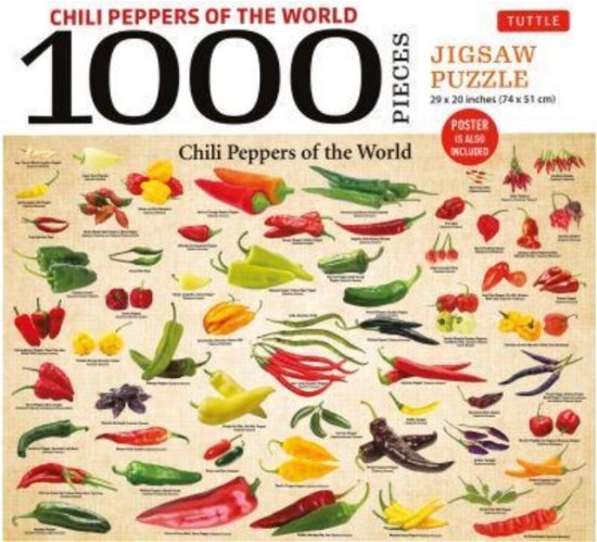 Chili Peppers of the World - 1000 Piece Jigsaw Puzzle: for Adults and Families - Finished Puzzle Size 29 x 20 inch (74 x 51 cm); A3 Sized Poster (GAME) (2023)