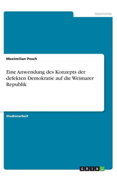 Cover for Posch · Eine Anwendung des Konzepts der d (Book)