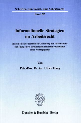Cover for Haug · Informationelle Strategien im Arbe (Book) (1988)