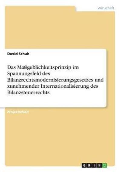 Cover for Schuh · Das Maßgeblichkeitsprinzip im Spa (Book)