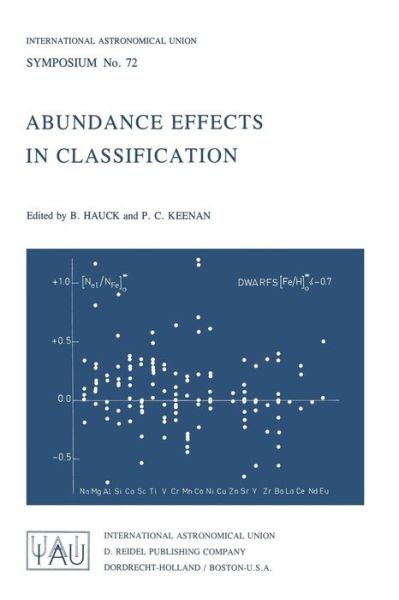 Cover for B Hauck · Abundance Effects in Classification: Dedicated to W.w. Morgan - International Astronomical Union Symposia (Closed) (Taschenbuch) [Softcover Reprint of the Original 1st Ed. 1976 edition] (1976)