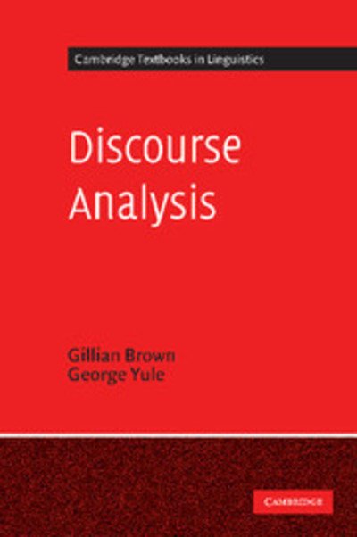 Cover for Gillian Brown · Discourse Analysis - Cambridge Textbooks in Linguistics (Paperback Bog) (1983)