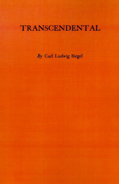 Cover for Carl Ludwig Siegel · Transcendental Numbers - Annals of Mathematics Studies (Paperback Book) (1950)