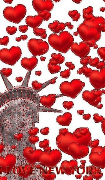 Cover for Sir Michael Huhn · Statue Of liberty I love New York red hearts glitter blank creative Valentine's Journal (Hardcover Book) (2020)